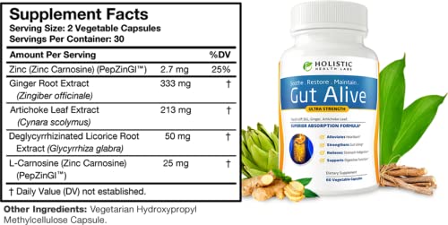 Gut Alive – Natural Digestive Support for IBS, Bloating & Acid Reflux (60 Capsules)