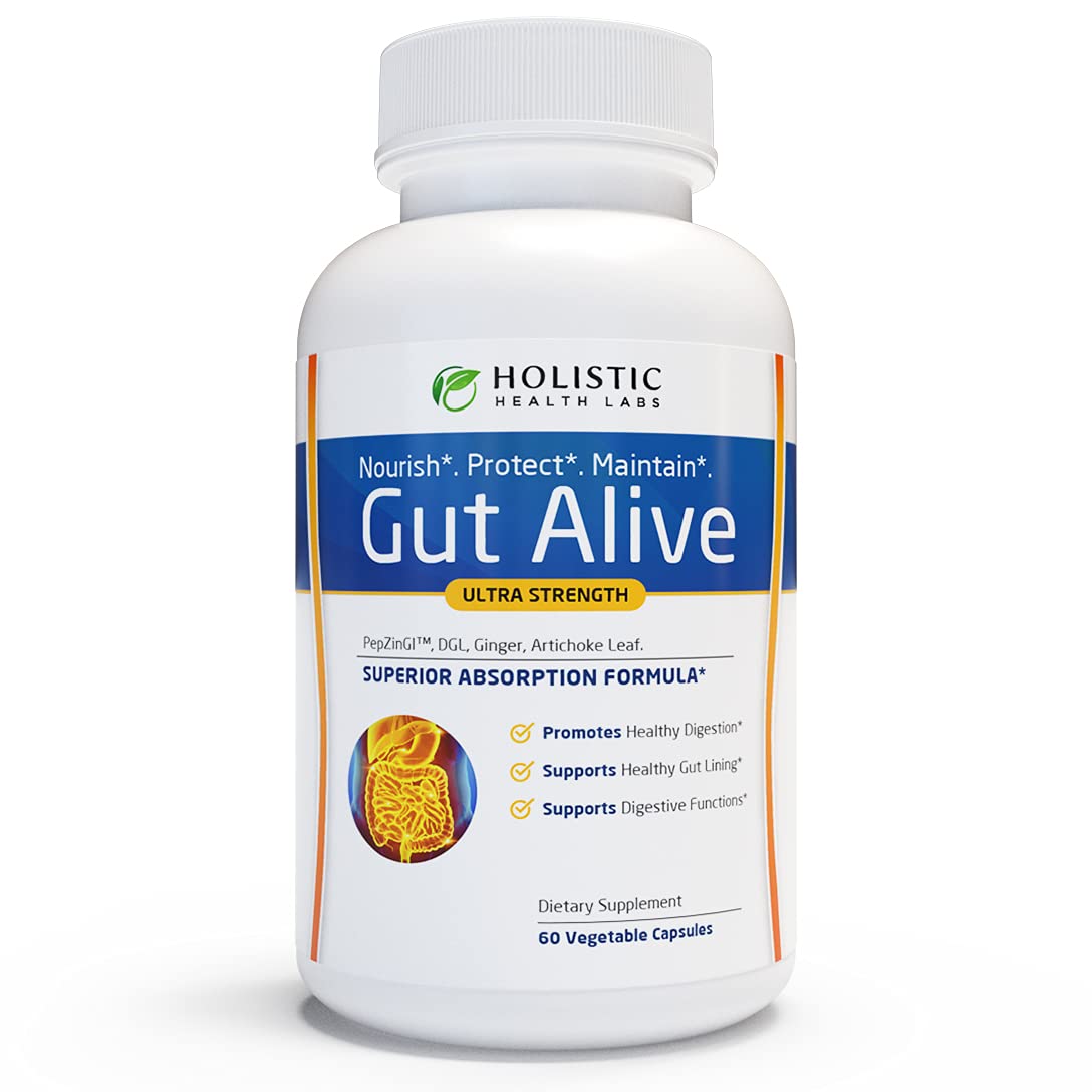 Gut Alive – Natural Digestive Support for IBS, Bloating & Acid Reflux (60 Capsules)
