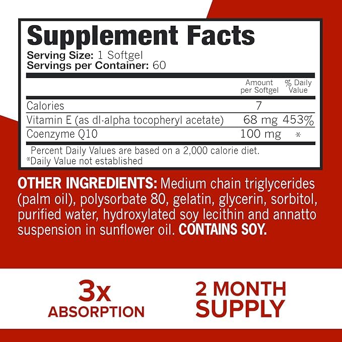 Qunol Ultra CoQ10 100mg Softgels- 3X Better Absorption Coenzyme Q10 Supplements - Antioxidant Supplement for Vascular and Heart Health & Energy Production - 5 Month Supply - 150 Count