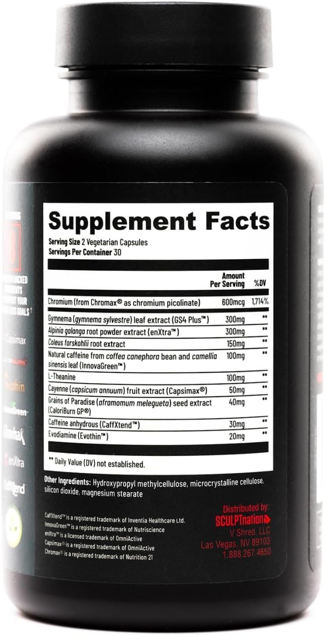 Sculpt Nation by V Shred Burn Thermogenic Fat Burner for Men & Women