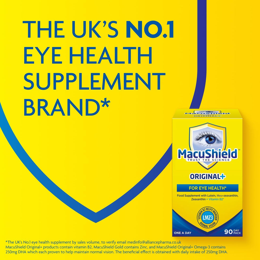 MacuShield Original+ Eye Health Supplement, 90 Capsules
