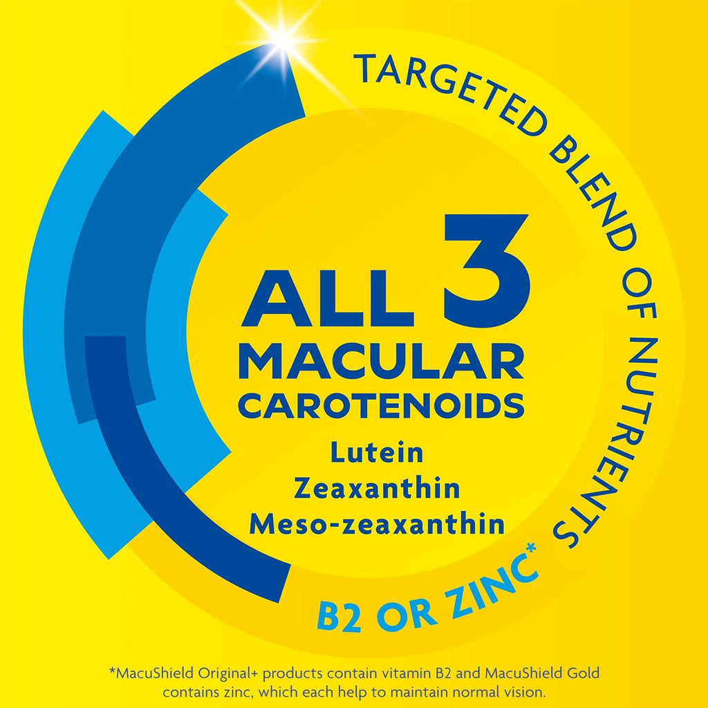 MacuShield Original+ Eye Health Supplement, 90 Capsules