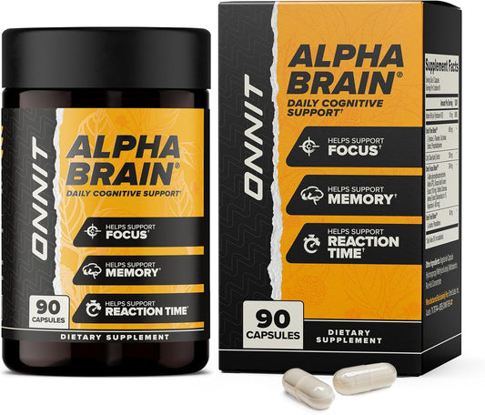 ONNIT Alpha Brain Nootropic Brain Supplement Mental Clarity and Focus & Cognitive Improvement for Men & Women (90 Capsules)